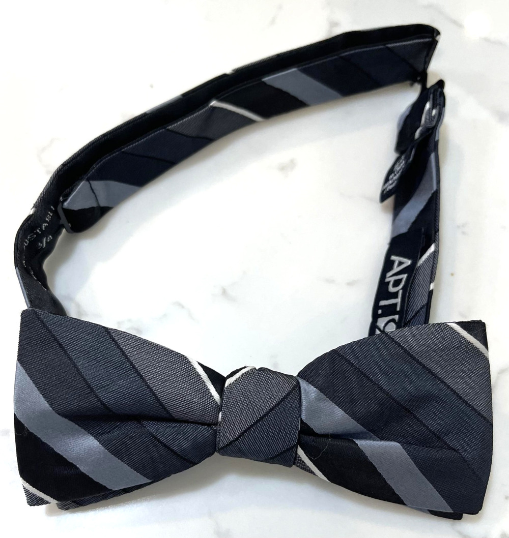 APT.9 Mens Black Bow Tie One Size Polyester Formal Pre-Tied Adjustable